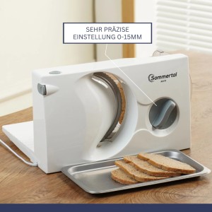 Sommertal AS170 Allesschneider 150W Klappbar Edelstahl Wellenschliff 0 15mm Weiß