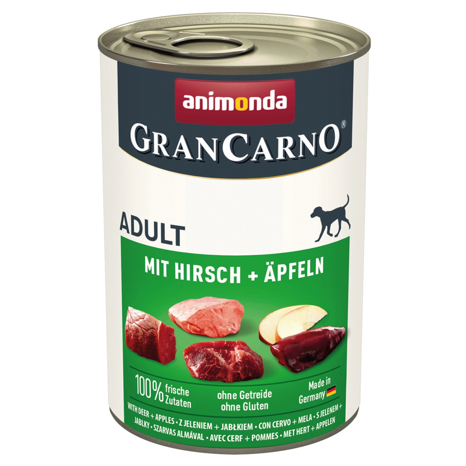 Gran Carno Hunde-Nassfutter Adult mit Hirsch und Äpfeln 400 g