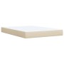 Boxspringbett creme, 140x200 cm, Stoffbezug. Bett mit Matratze und Auflage für erholsamen Schlaf.
