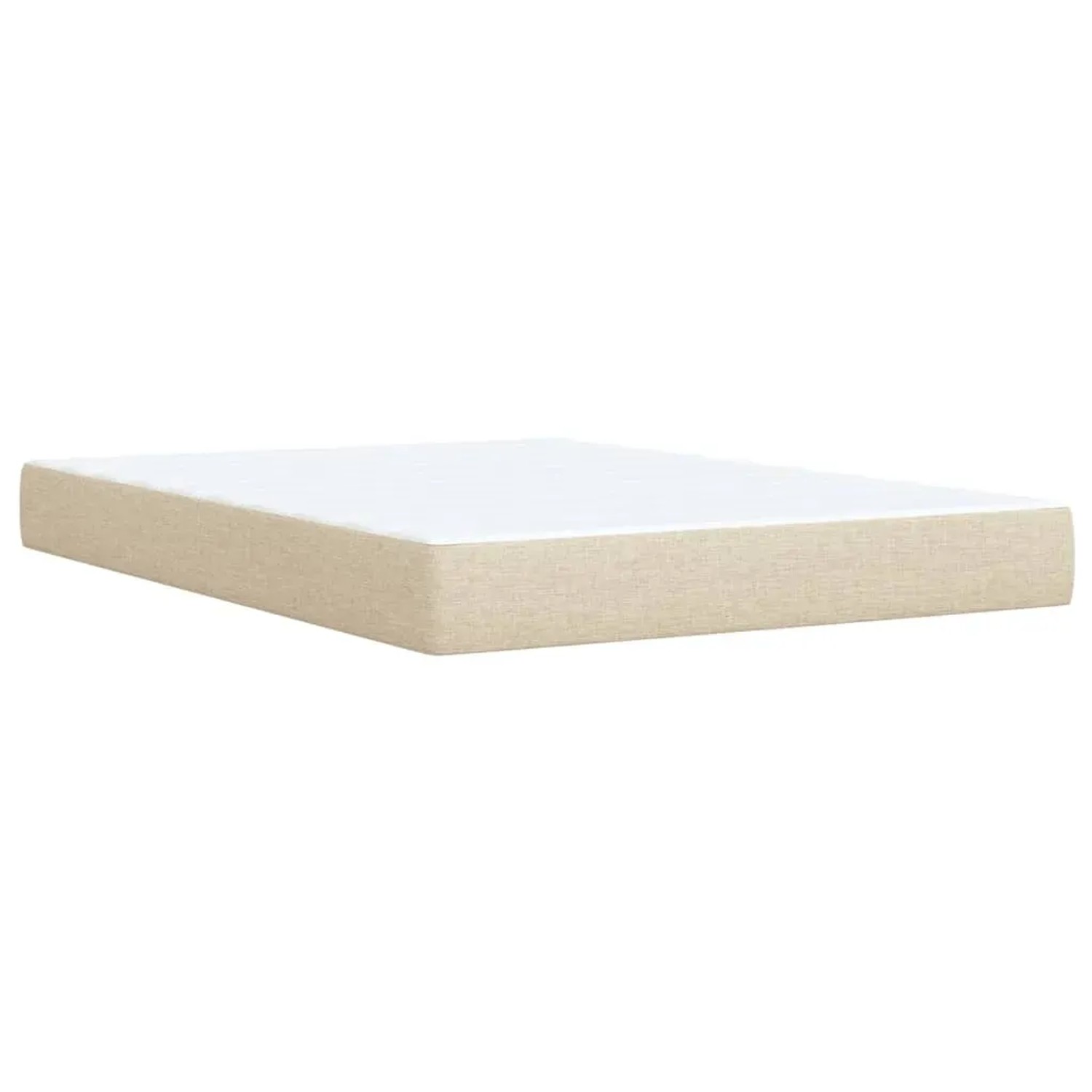 Boxspringbett creme, 140x200 cm, Stoffbezug. Bett mit Matratze und Auflage für erholsamen Schlaf.