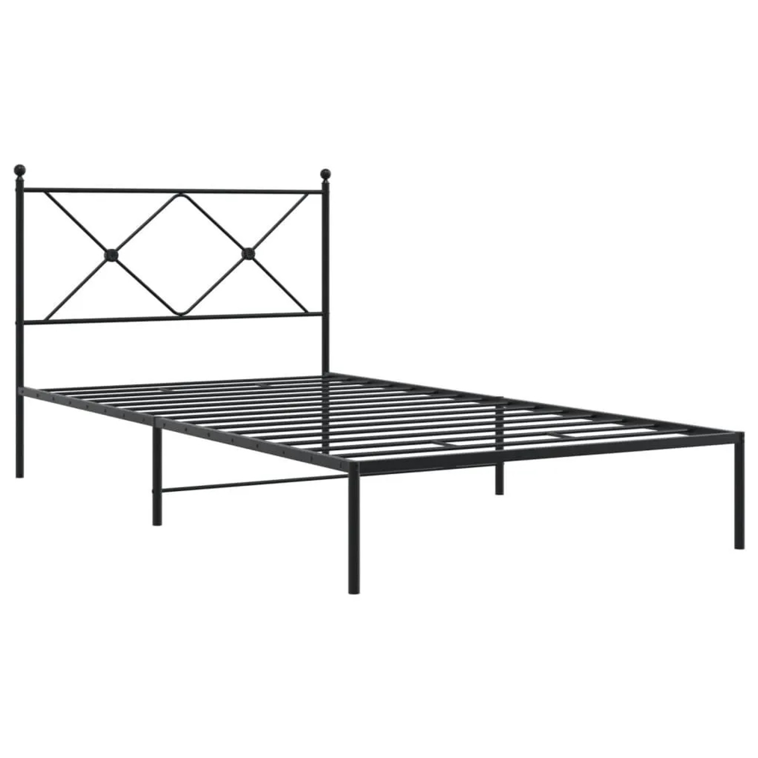 vidaXL Bettgestell mit Kopfteil Metall Schwarz 107x203 cm 376498 günstig online kaufen