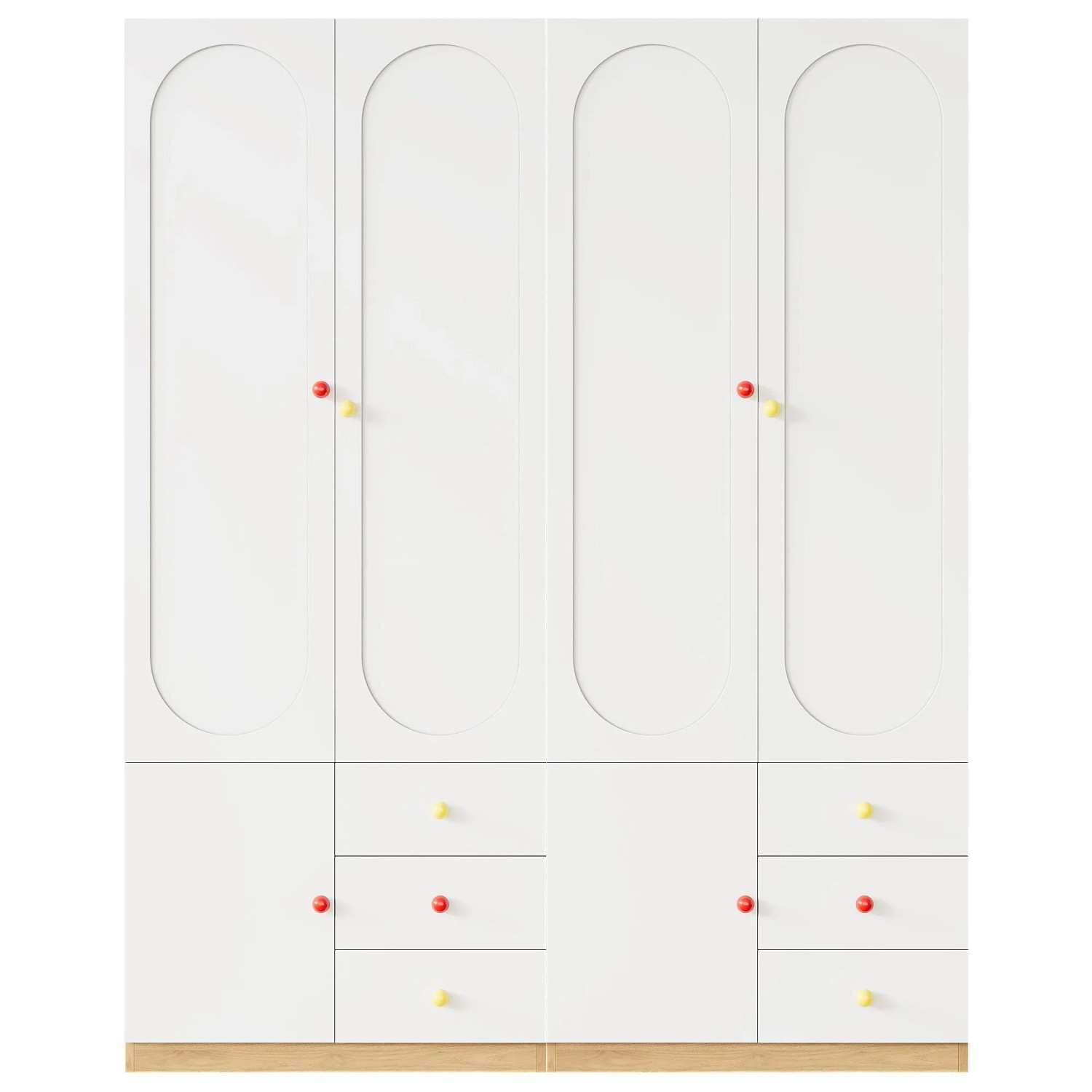Merax Kleiderschrank 80x50x200 cm Weiß 2 Türen Schubladen 2er Set