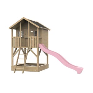 Prestige Garden Stelzenhaus Big House mit Sandkasten KDI Inklusive Rutsche Pastellrosa