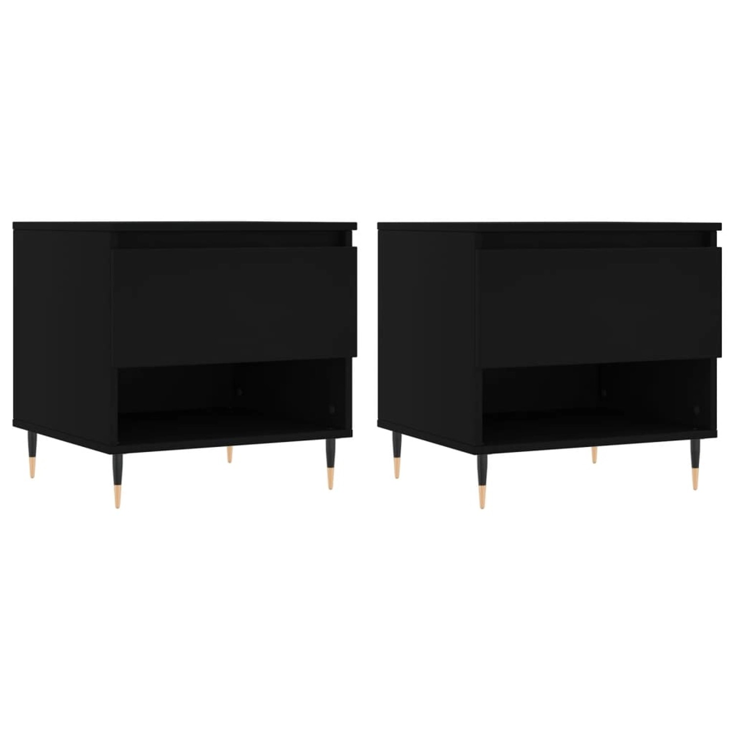 vidaXL Couchtische 2 Stk. Schwarz 50x46x50 cm Holzwerkstoff Modell 2 günstig online kaufen