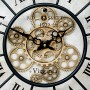 Wall-Art Wanduhr: Detailansicht goldener Zahnräder und schwarzer Zeiger im Vintage Steampunk-Design.