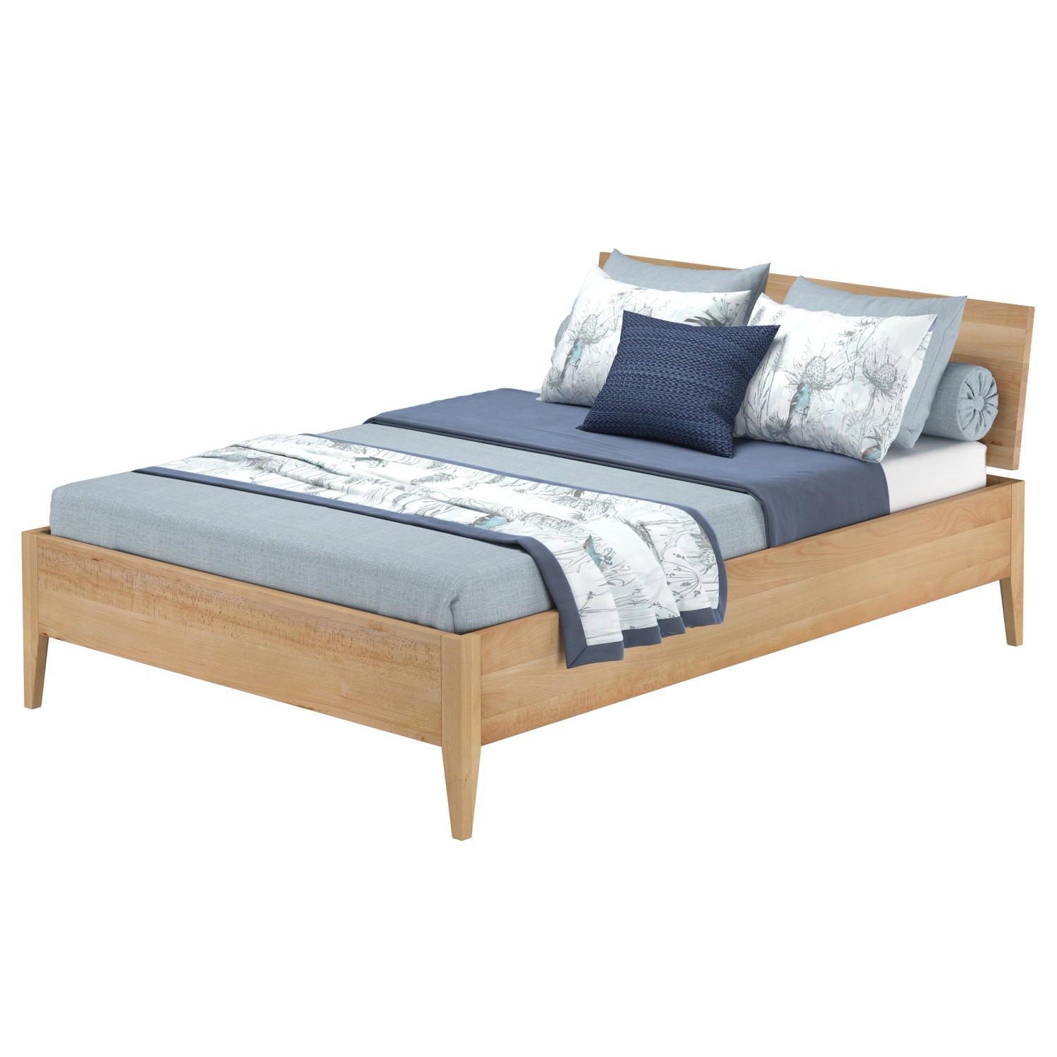 Erst-Holz Doppelbett Metallfrei 140 x 200 Massives Buchenholz Konische Füße günstig online kaufen