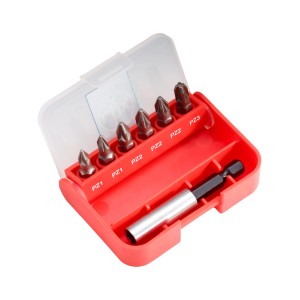 LUX Bitbox mit 7 PZ Bits (PZ1, PZ2, PZ3) und Bithalter, 25 mm Länge.