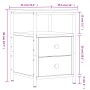 vidaXL Nachttisch Sonoma-Eiche, 34x35,5x50 cm, Holzwerkstoff mit 2 Schubladen.