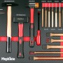 Mephisto Werkzeugwagen-Inhalt: Hammer, Meißel und Durchschläge im Werkzeugwagen-Set.