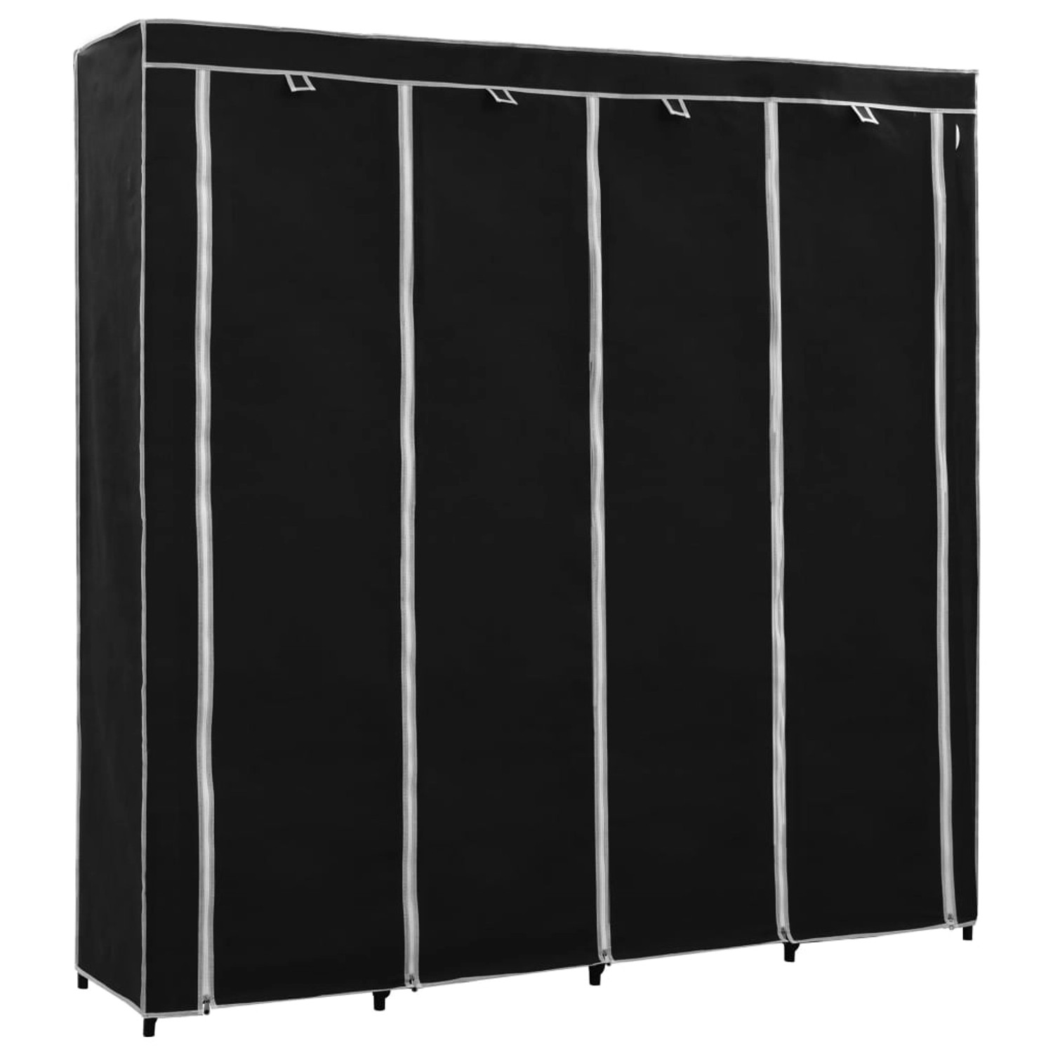 vidaXL Kleiderschrank mit 4 Fächern Schwarz 175 x 45 x 170 cm günstig online kaufen