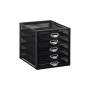 Relaxdays Schubladenbox A4 Stahl Schwarz Rutschfest Beschriftbar 29 cm x 27,5 cm x 35,5 cm 3,8 kg