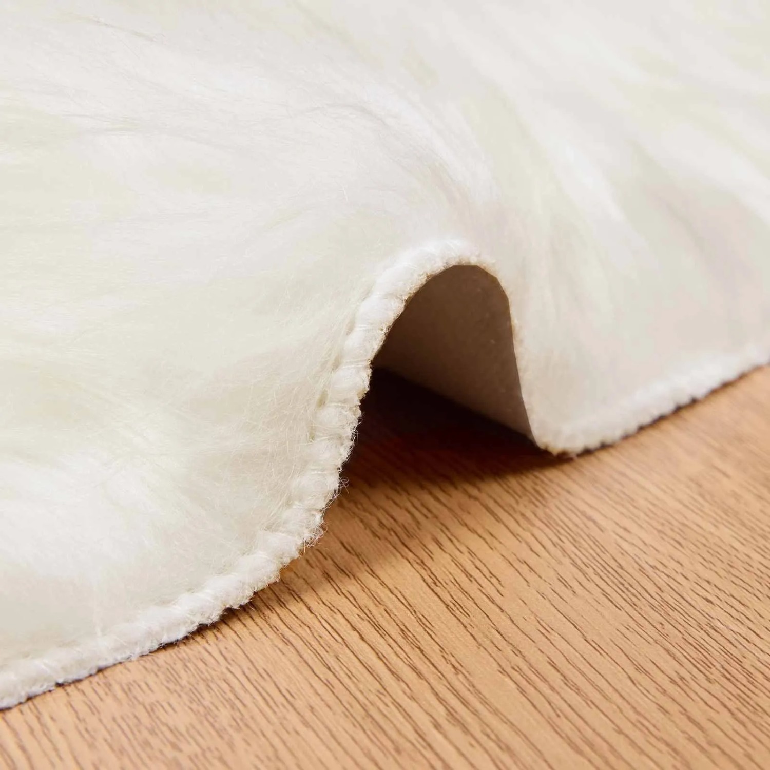 vidaXL Kunstschaffell Teppich Tafalla Weiß Ø 100 cm Polyester 42021470_7