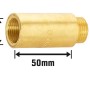 Hahnverlängerung aus Messing, 50 mm, mit 18,6 mm und 21 mm Gewinde für Gewindefittings.