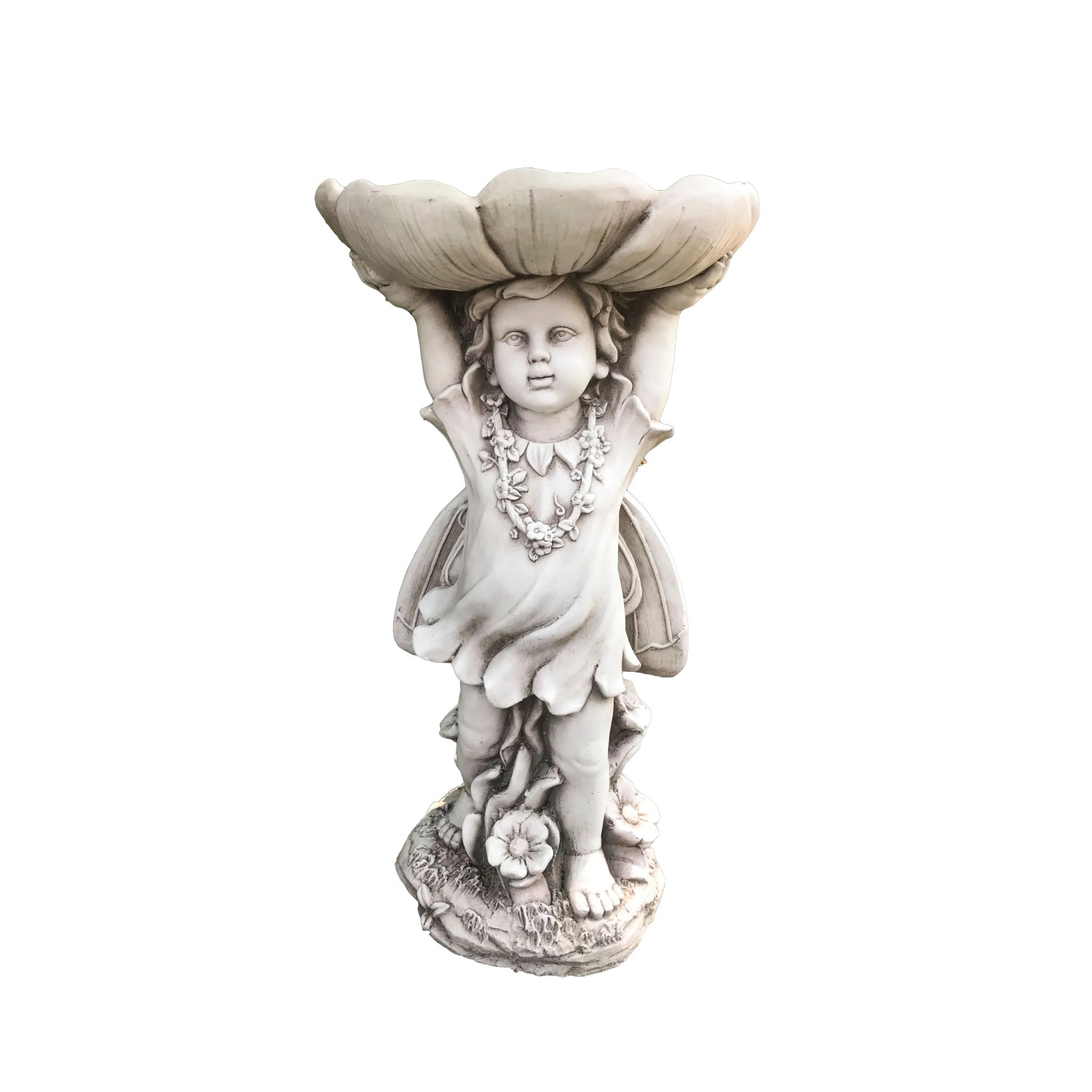 DELUKE Gartenfigur UWE Kunststoff Weiß 64x33x35cm Gartendeko Outdoor Figur