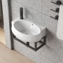 Aquabatos Handwaschbecken, Aufsatzwaschbecken in Weiß mit Armaturloch, Wandmontage.