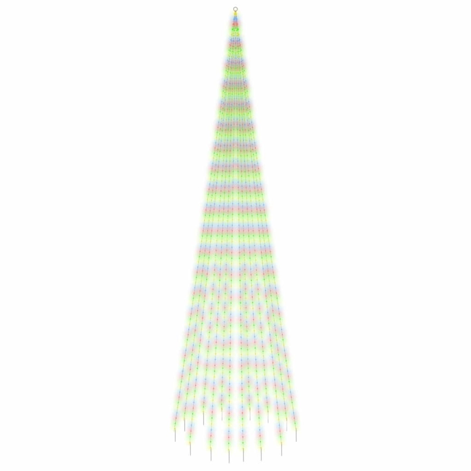 Thumbnail - vidaXL LED-Weihnachtsbaum für Fahnenmast Mehrfarbig 1134 LEDs 800 cm 343533