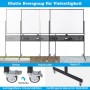 Mobiles, doppelseitiges Costway Whiteboard 120x90 cm mit Rollen und Ablage in Schwarz.