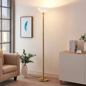 Lindby Stehlampe Ignacia 9621679 Modern in Gold Messing aus Metall 1-flammig E27 Wohnzimmerleuchte