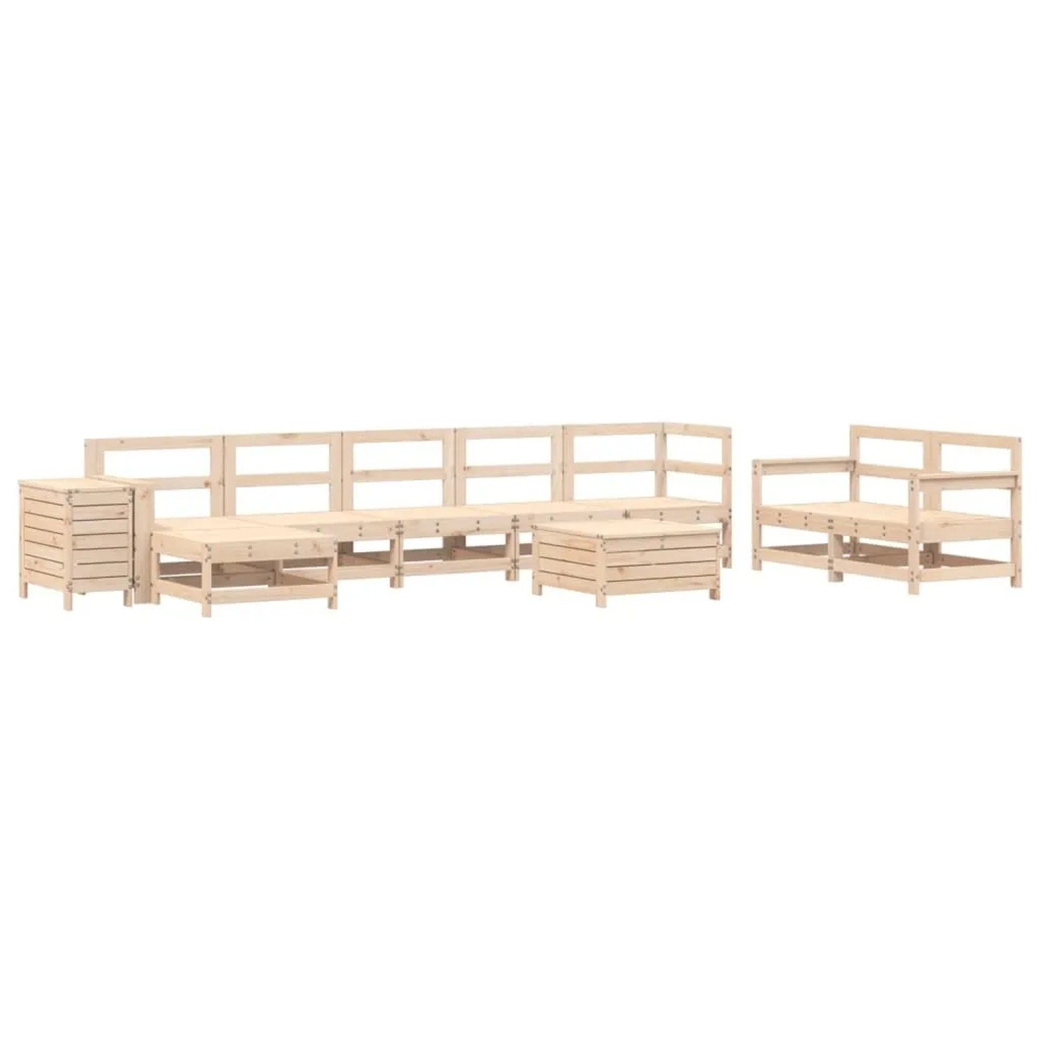 vidaXL 10 Tlg Garten-Sofagarnitur Massivholz Kiefer 3250648