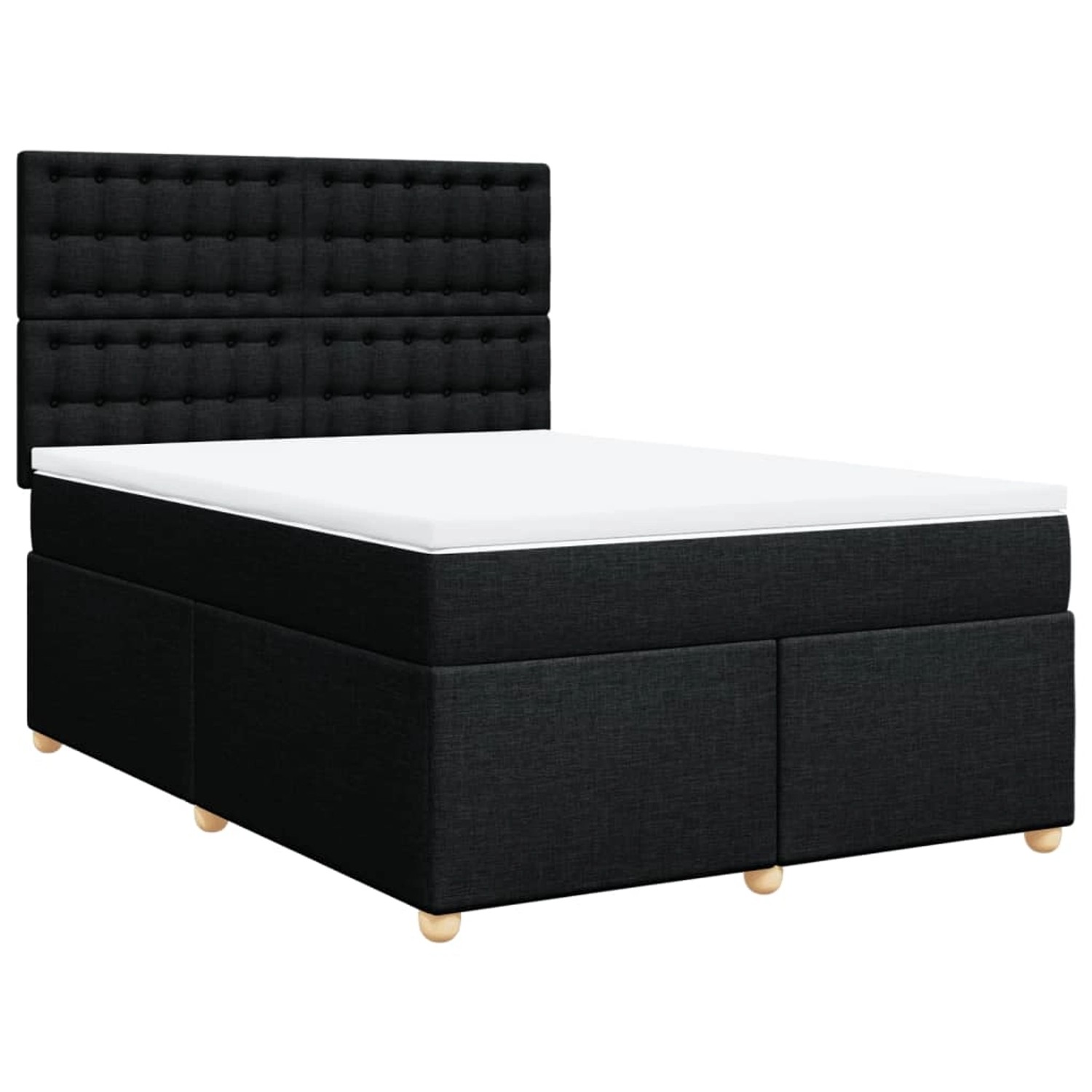 vidaXL Boxspringbett mit Matratze Schwarz 160x200 cm Stoff 3291347 günstig online kaufen