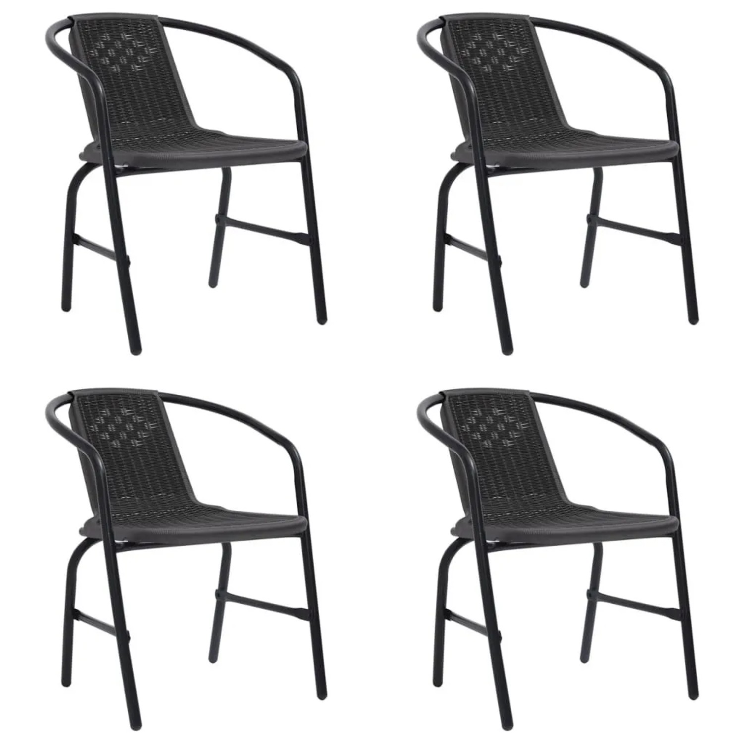 Furnicato Gartenstühle 4 Stk Rattan-optik Kunststoff Und Stahl 110 Kg