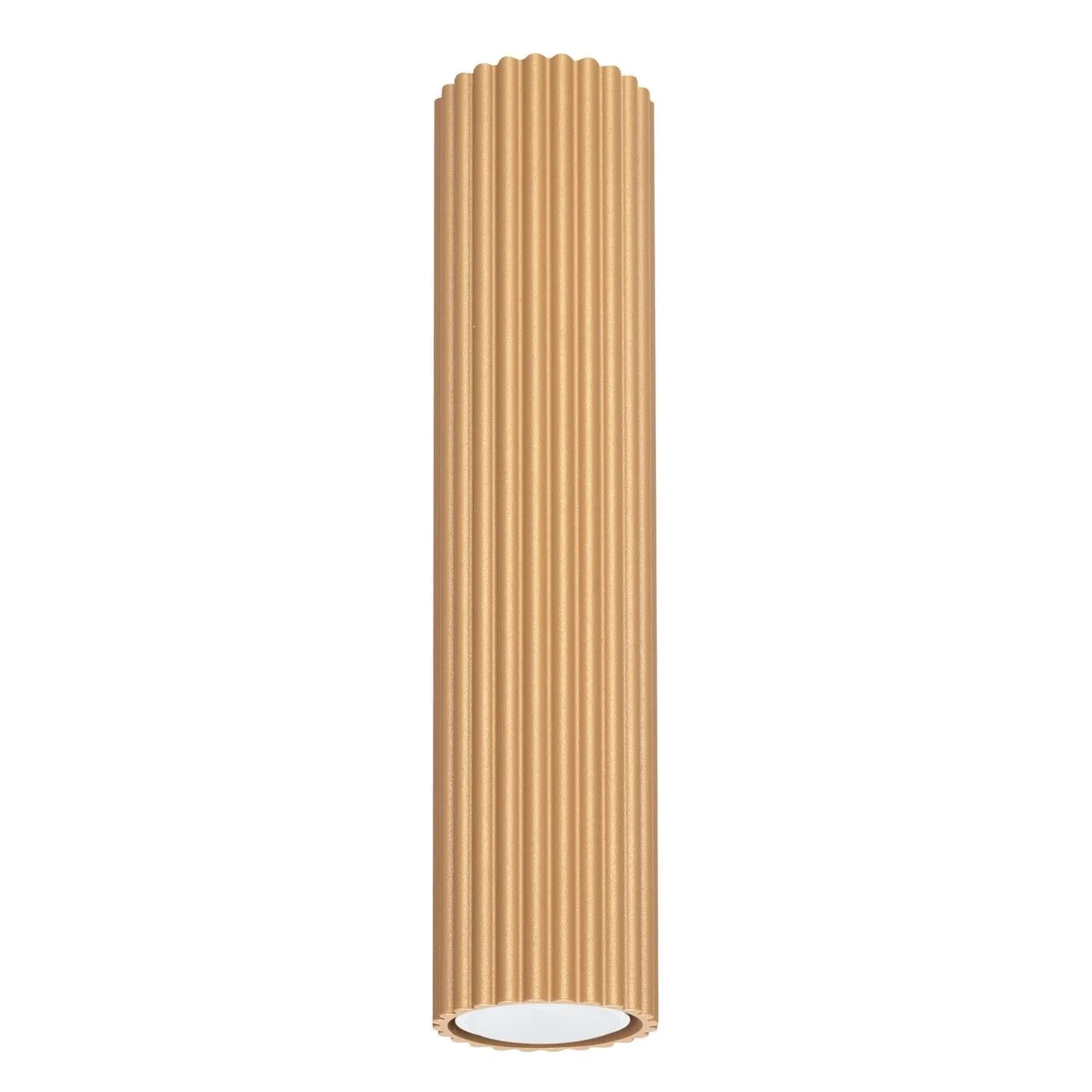 Licht-Erlebnisse Deckenleuchte Aufputz Ø 6,5 CM 30 CM Hoch Aluminium In Gold GU10 Modern