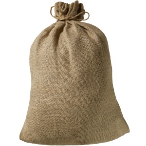 Klassischer Jutesack, naturfarben, mit Kordelzug zum Verschließen. Ideal für Geschenke und zur Aufbewahrung.