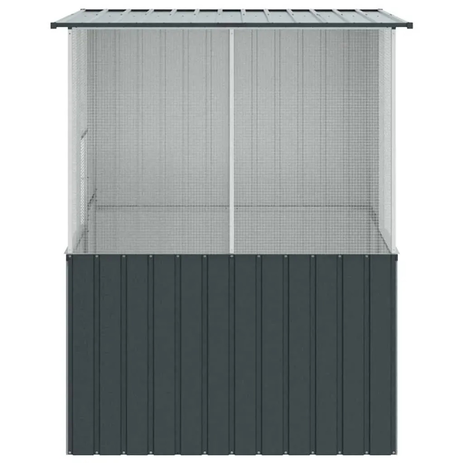 vidaXL Vogelkäfig Anthrazit 154 x 154 x 200 cm Verzinkter Stahl 3325168_6