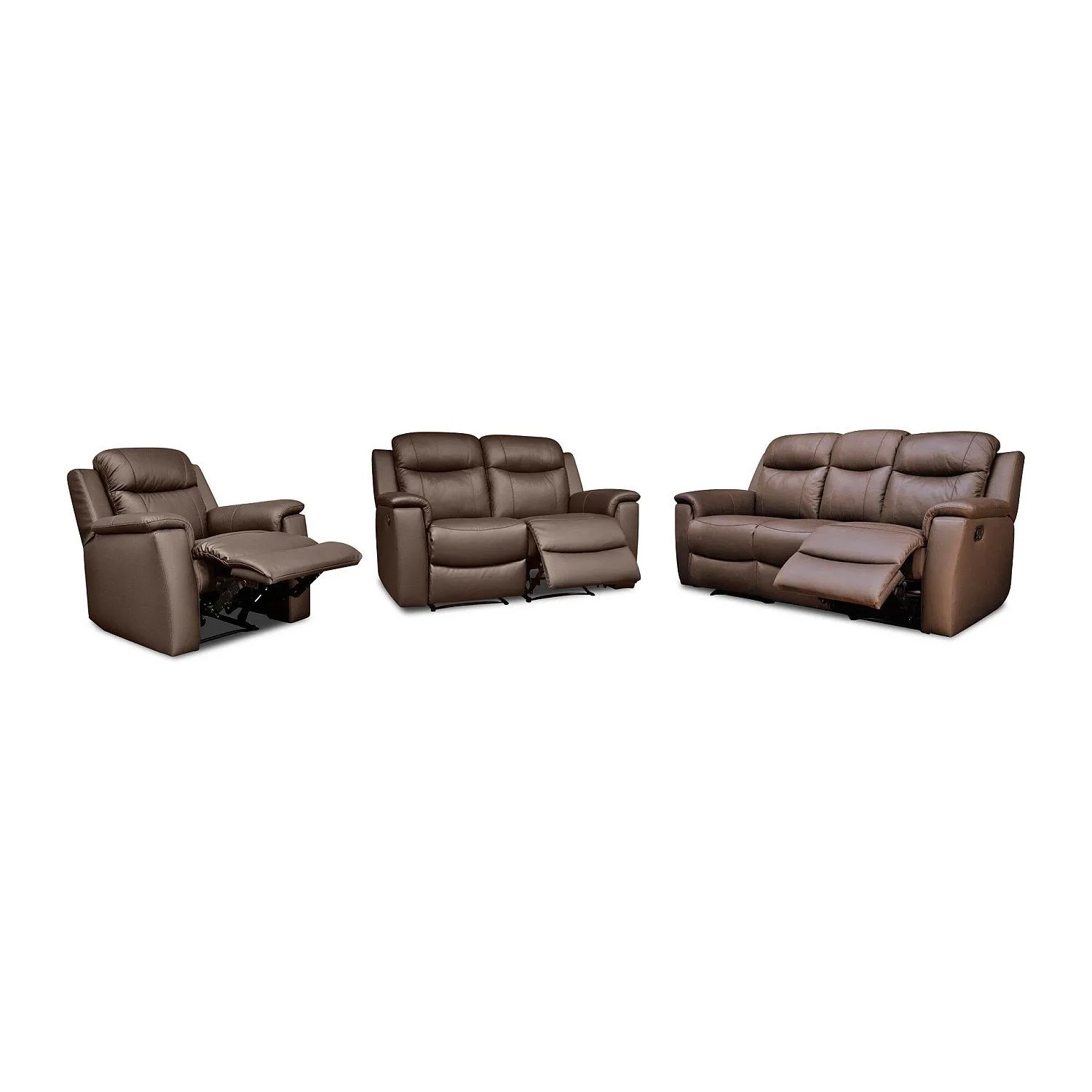 Vente-unique Couchgarnitur Mit Sessel Evasion Braun 205 cm  165 cm  95 cm