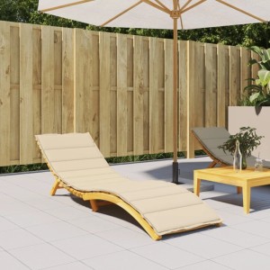 Beige vidaXL Sonnenliegen-Auflage (200x70x3 cm) aus Oxford-Gewebe für Gartenliegen.