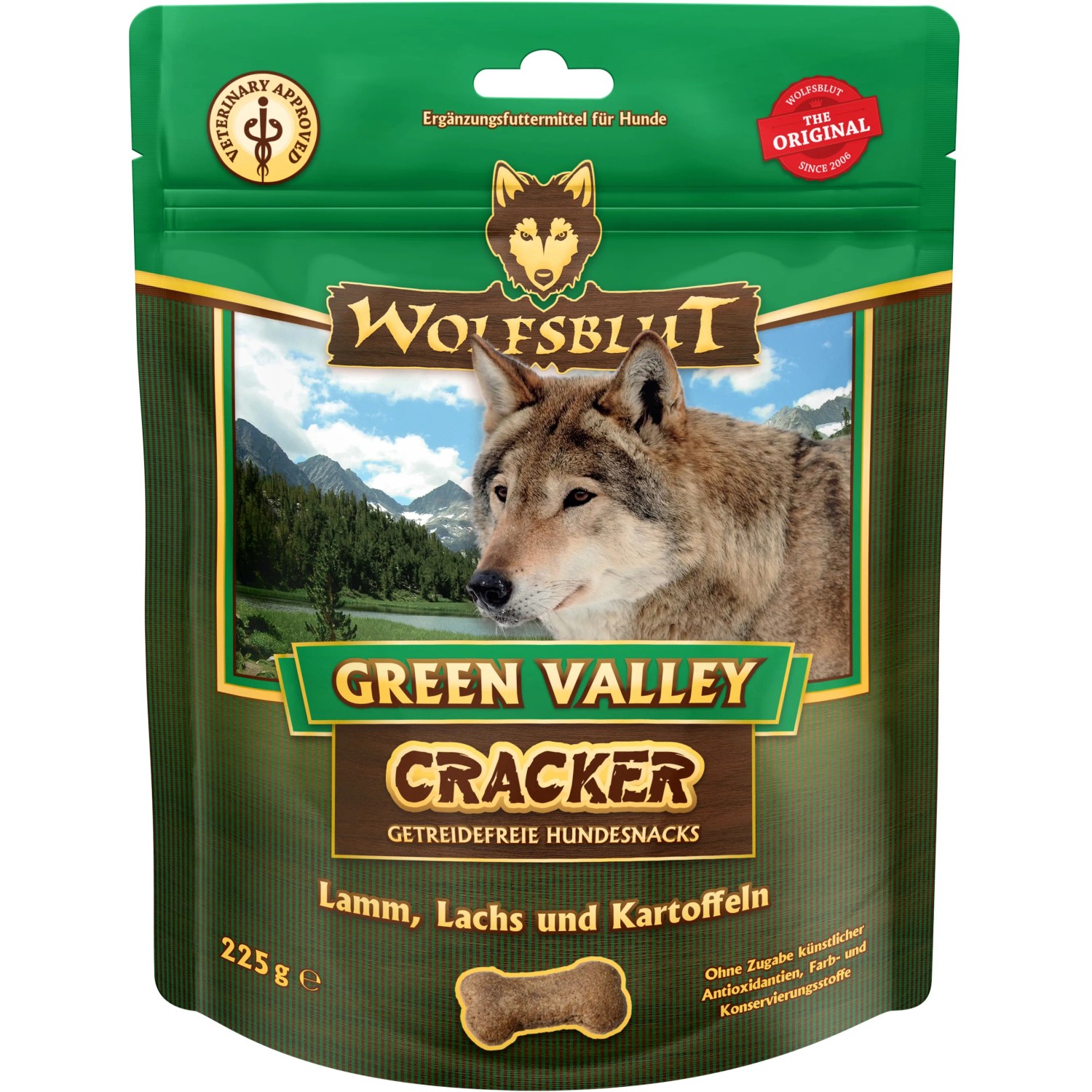 Wolfsblut Hunde-Belohnungssnacks Green Valley Cracker Lamm und Lachs mit Kartoff