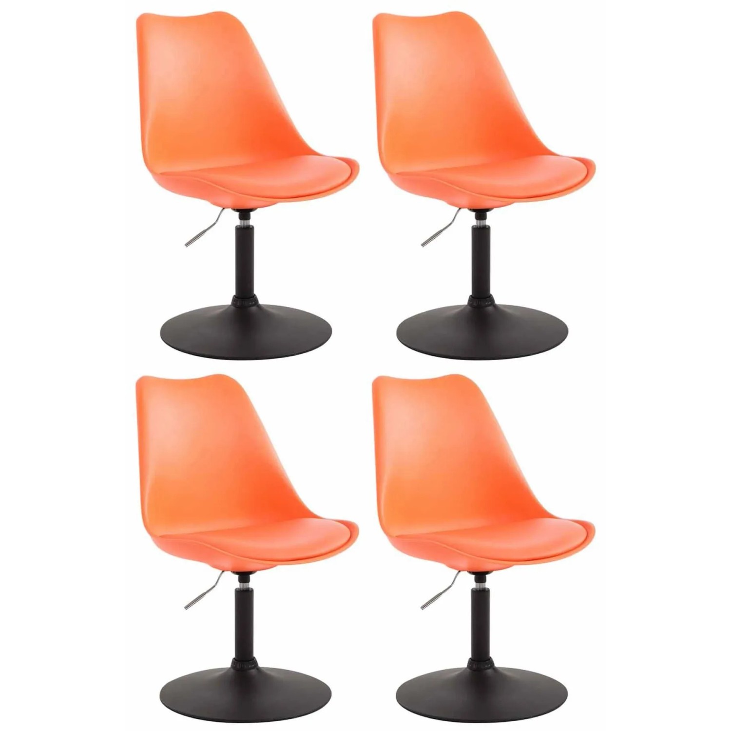 CLP 4er Set Esszimmerstühle Maverick Kunststoff Orange/Schwarz