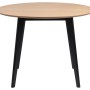 Runder Esstisch Roxana Eiche Furniert mit schwarzen Beinen.