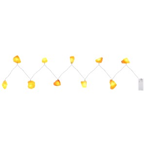 Globo LED-Lichterkette mit 10 goldenen Salzkristallen aus Kunststoff, 165 cm lang.