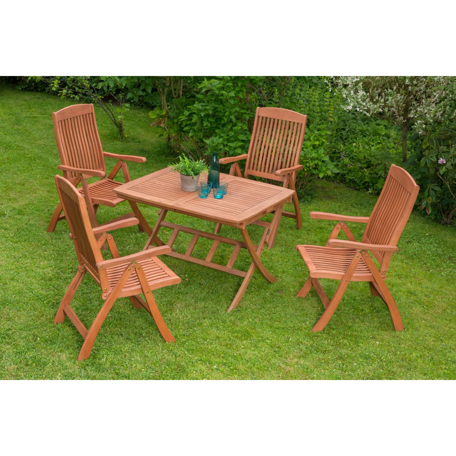 Gartenmöbel-Set Maracaibo 5-tlg. Braun inkl. Tisch 100/160 cm x 90 cm günstig online kaufen