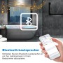 Aica Badspiegel mit Bluetooth Funktion im Badezimmer mit Badewanne.