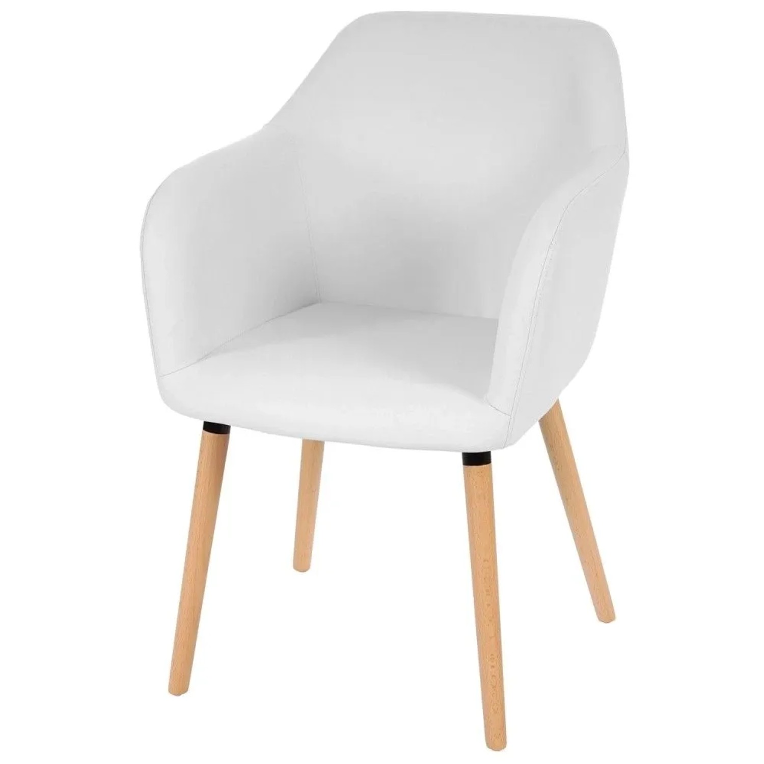 MCW Esszimmerstuhl Vaasa T381 6er-Set Kunstleder Weiß Helle Beine