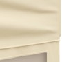 Detailansicht: Cremefarbenes Partyzelt mit Seitenwand und Fenster, ideal für Gartenpartys.