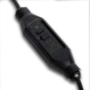 Detailaufnahme des PRCD-Steckers für EBERTH Rohrreiniger, schwarz.