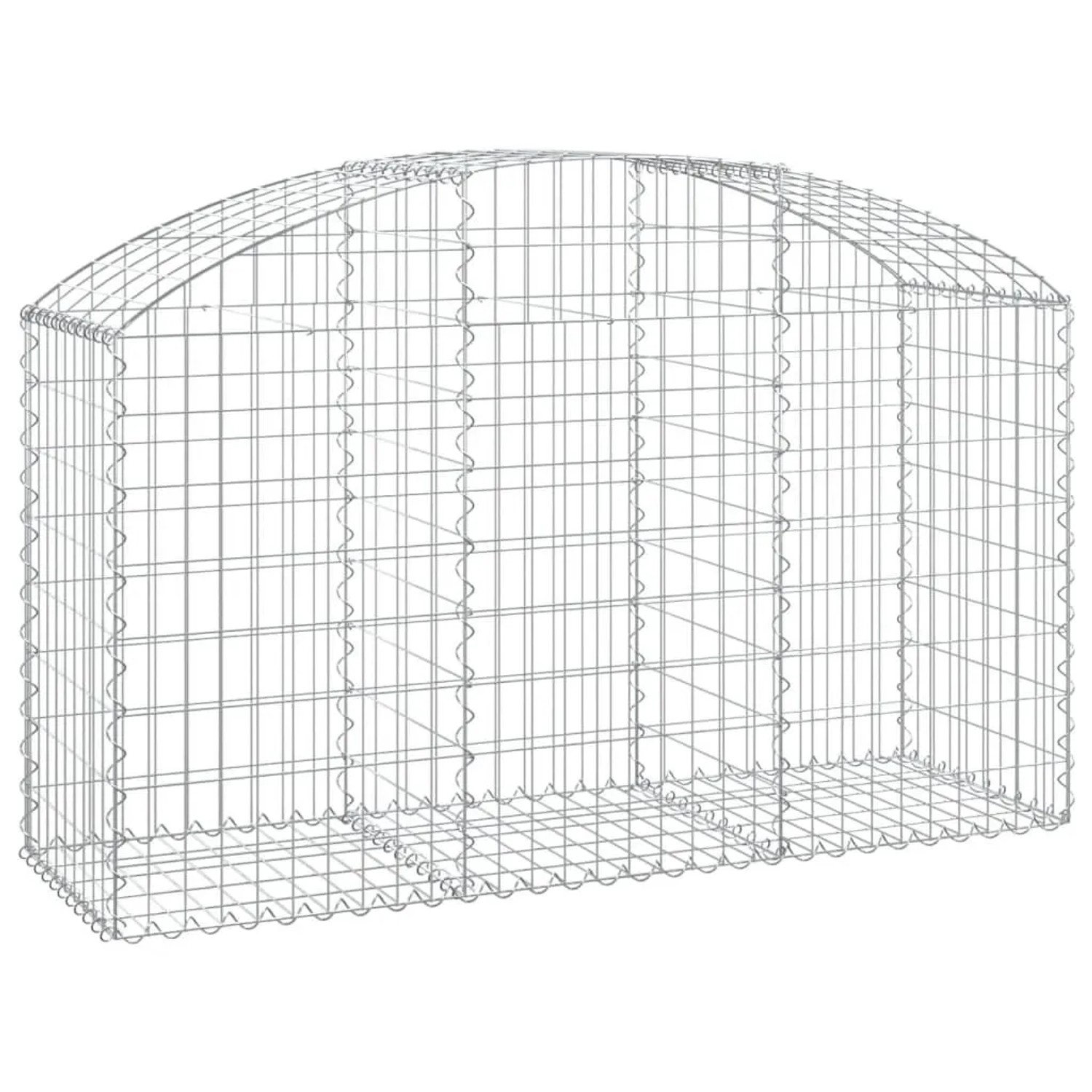 vidaXL Gabione mit Hochbogen 150x50x80/100 cm Verzinktes Eisen 153454