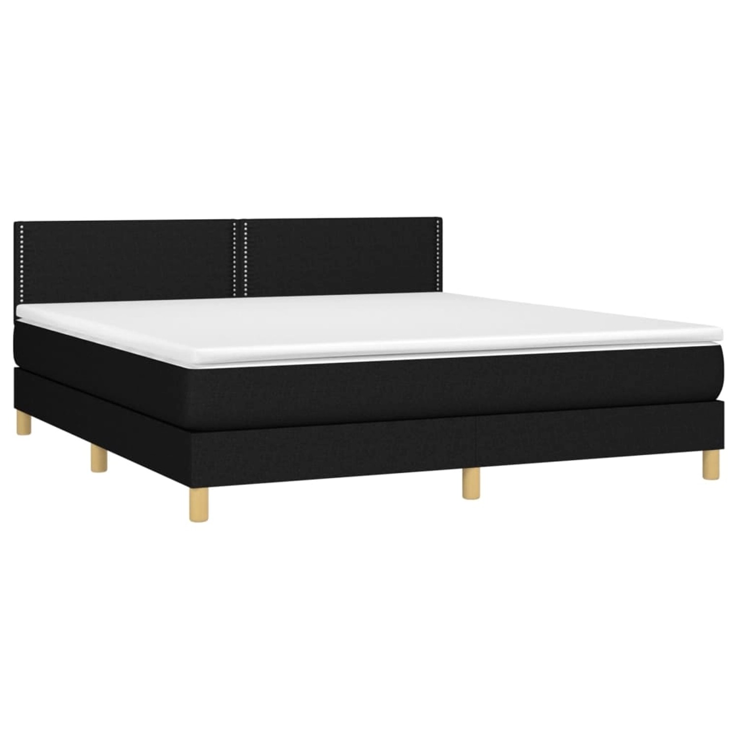 vidaXL Boxspringbett mit Matratze & LED Schwarz 160x200 cm Stoff 3133647 günstig online kaufen
