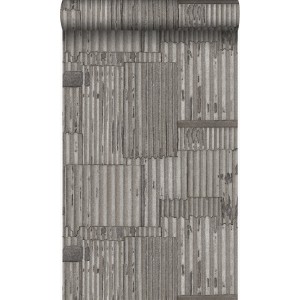 Origin Luxury Wallcoverings Tapete Industrielle Wellplatten Aus Metall 3D Dunkelgrau 53 Cm X 1005 Cm 347618