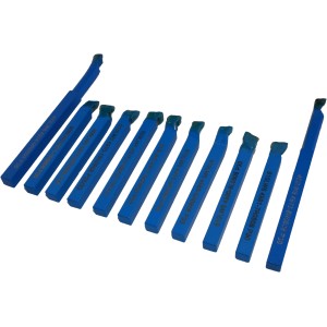 Rotwerk Hartmetall-Drehmeißelsatz, 11-teilig, 8x8 mm, für Drehmaschinen.