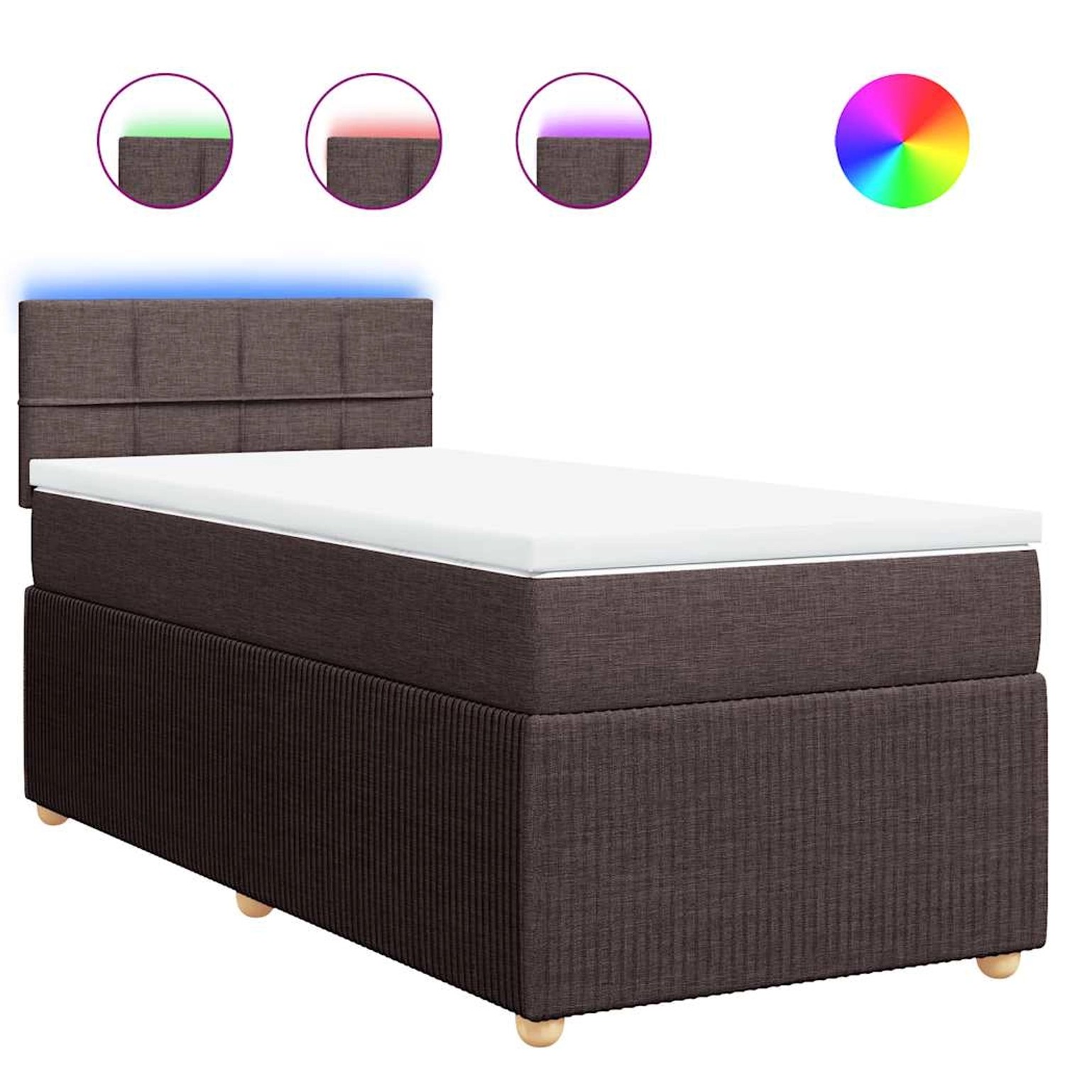 vidaXL Boxspringbett mit Matratze Dunkelbraun 100x200 cm Stoff 3289670 günstig online kaufen