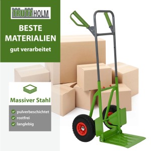 TRUTZHOLM Sackkarre, klappbare Paketkarre mit PU Rädern vor Umzugskartons.
