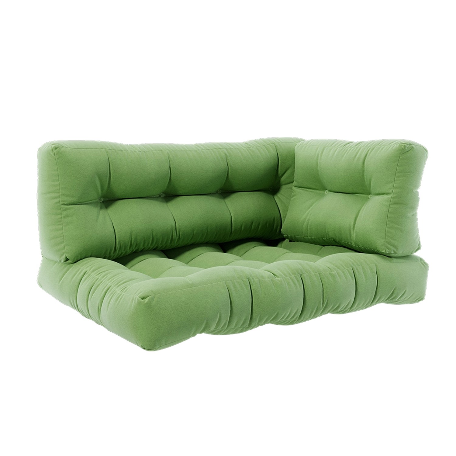 Vicco Palettenkissen Set Grün 120 x 80 cm 3 Teile Flocken