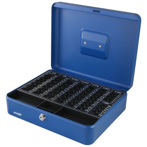 HMF 108-05 Geldkassette Münzzählbrett 30 x 24 x 9 cm Blau