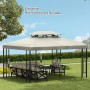 Outsunny Ersatzdach, cremeweiß, 3x4m, für Pavillon. Polyester 180g/m².