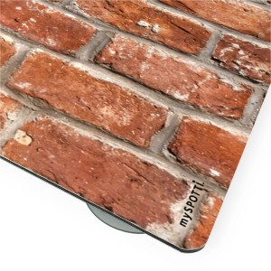 Myspotti Mini-Spritzschutzplatte Brick Wall, braune Küchenrückwand mit Backsteinmuster.