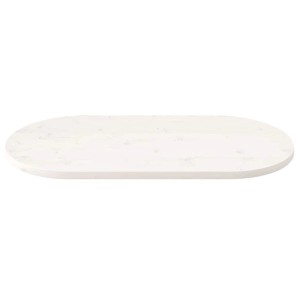 vidaXL Tischplatte Weiß 110x55x2,5 cm Massivholz Kiefer Oval 824366